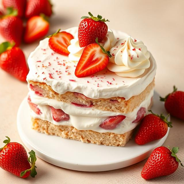 Strawberry Shortcake Ice Cream Cake