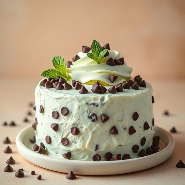 Mint Chocolate Chip Ice Cream Cake