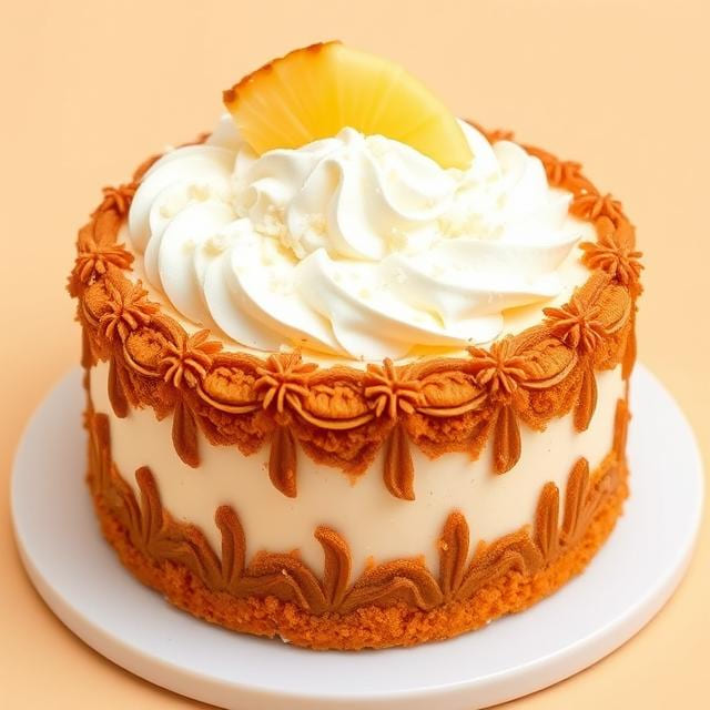 Pineapple Coconut Ice Cream Cake