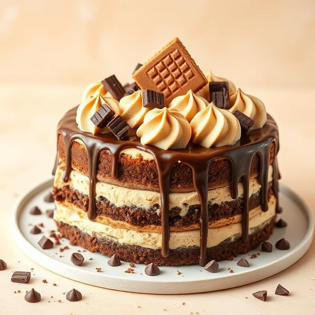 Chocolate Peanut Butter Ice Cream Cake